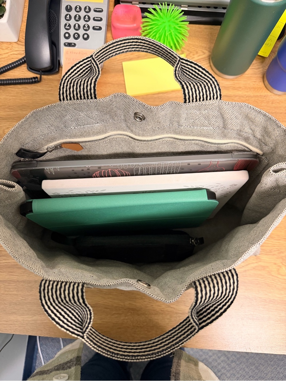 Hermès Fourre Tout MM grey cotton canvas tote bag. 💼 🤩 with COA🤩 - Picture 14 of 15